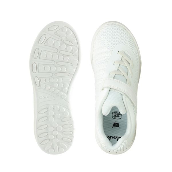 Clarks Girls Award Blaze Kid Trainers White | CA-4763921